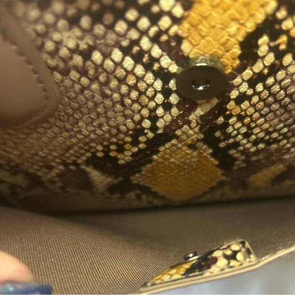 A New Day brand Python-Pattern Tote Handbag in Brown and Tan - Picture 5 of 7